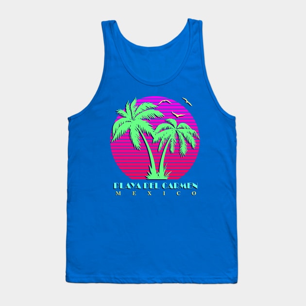 Playa Del Carmen Palm Trees Sunset Tank Top by Nerd_art